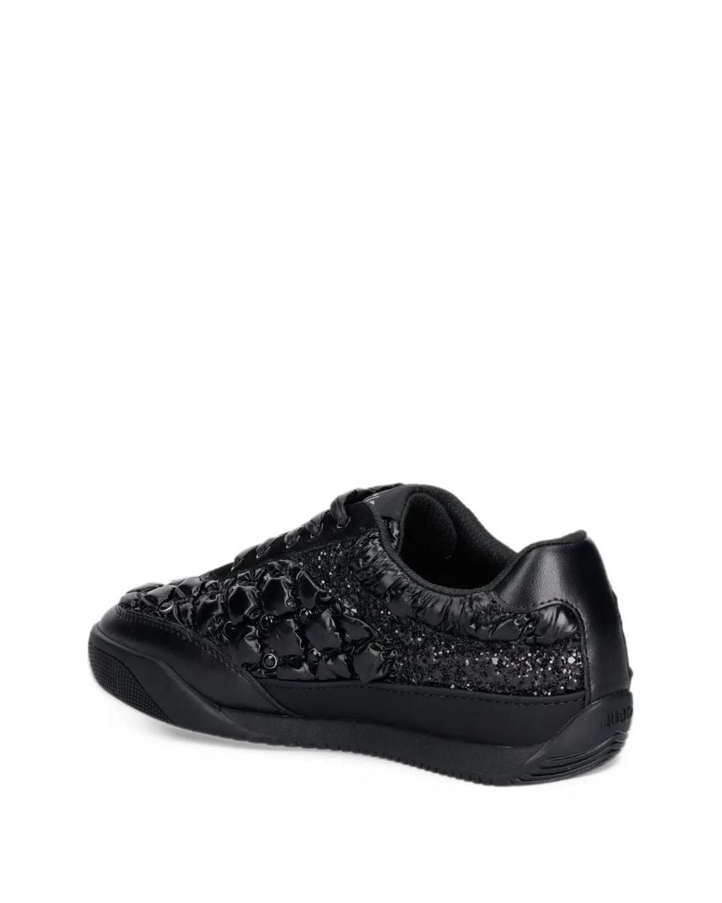 Liu Jo Black Lewis 04 Quilted Glitter-Detail Sneakers