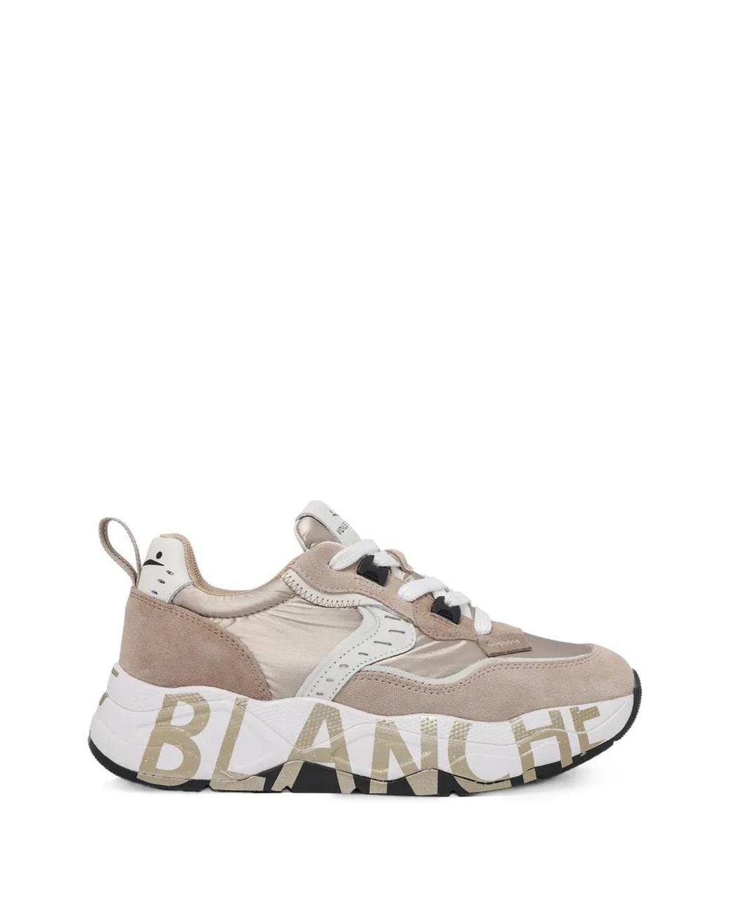 Voile Blanche White Logo-Print Panelled Sneakers