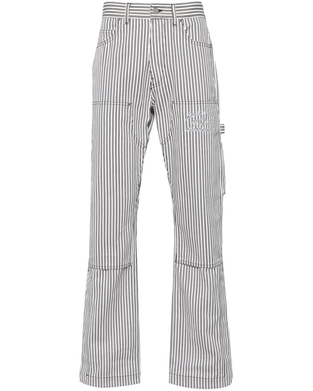 Amiri Gray White Striped Cotton Trousers - Men's - Cotton for men
