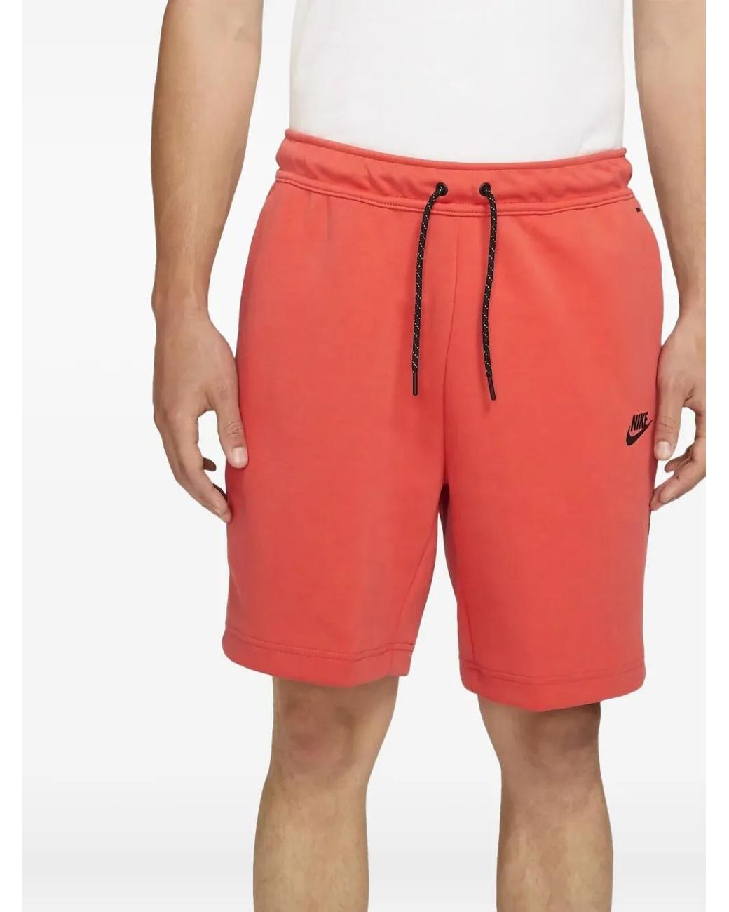 Nike Red Tech Fleece Drawstring Shorts for men