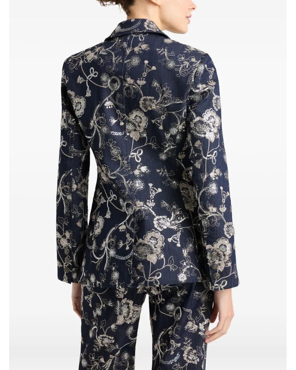 Cinq À Sept Blue Cheyenne Embroidered Blazer
