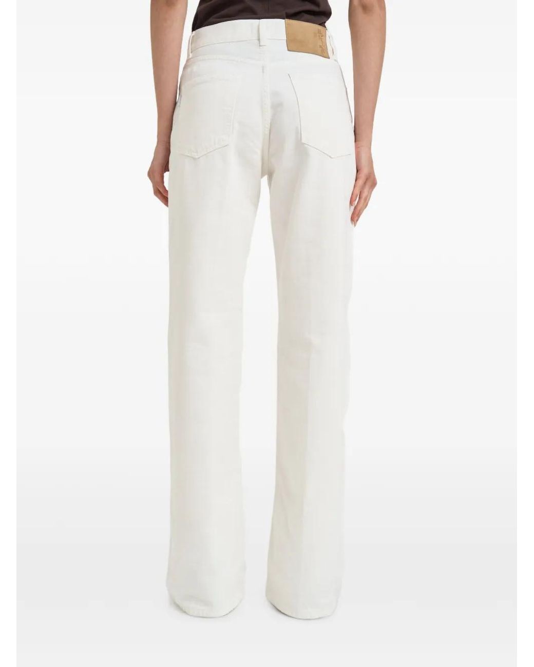 Haikure White Logo-Patch Jeans