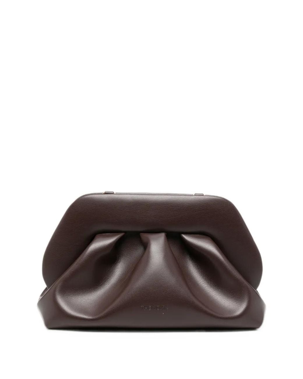 THEMOIRÈ Brown Bios Ruched Clutch Bag