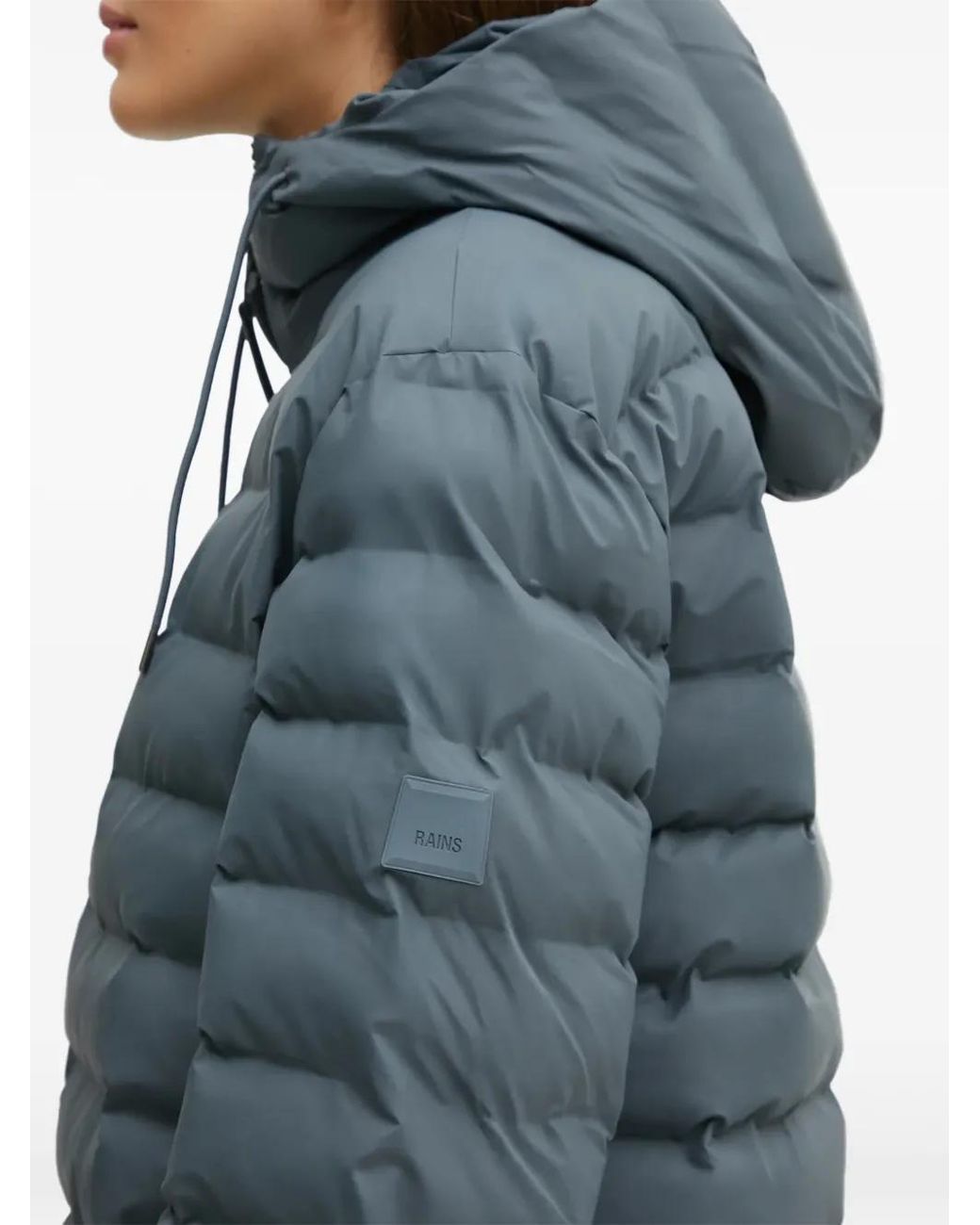 Rains Blue Lohja W3T2 Hooded Puffer Jacket