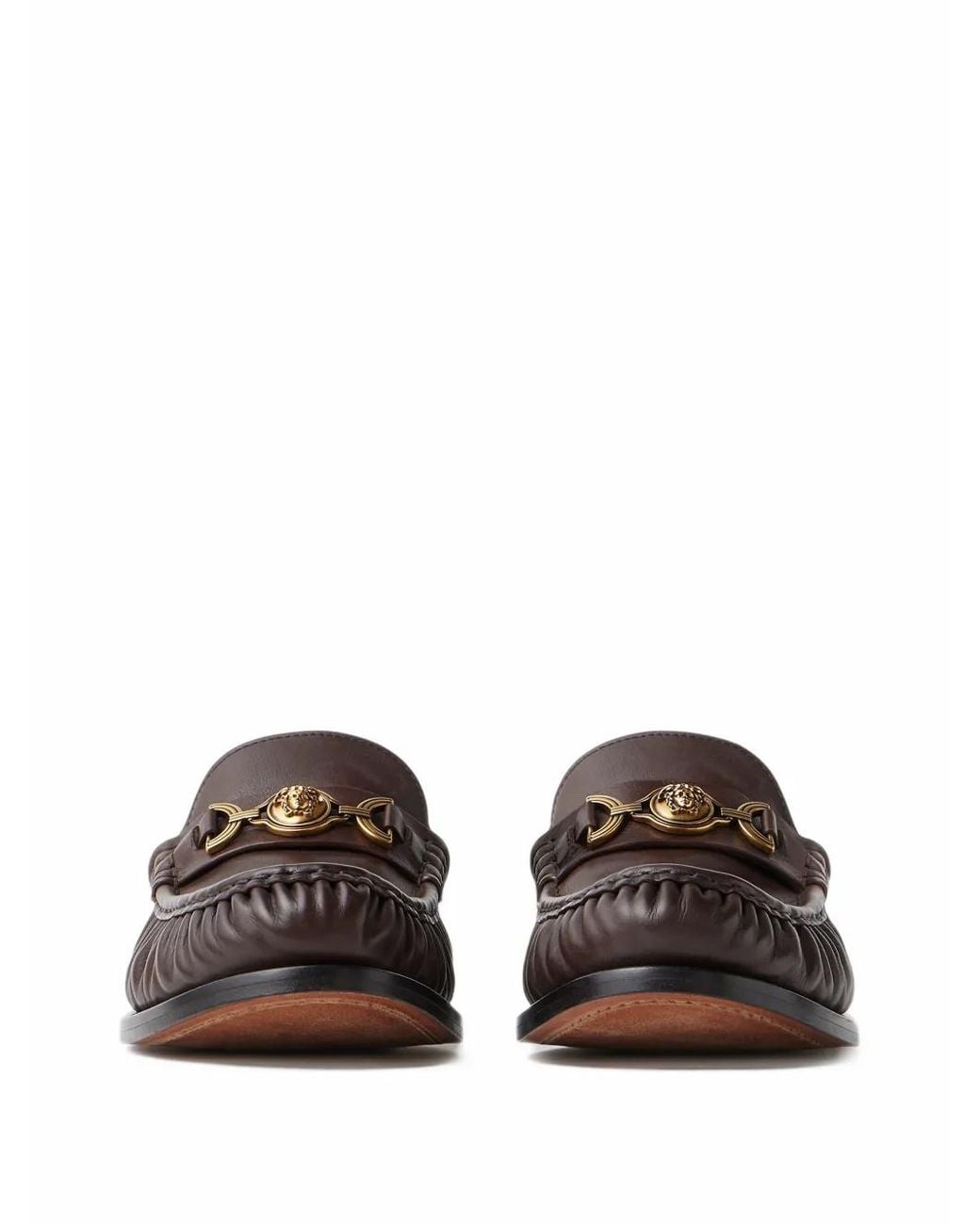 Versace White Adrian Leather Loafers for men