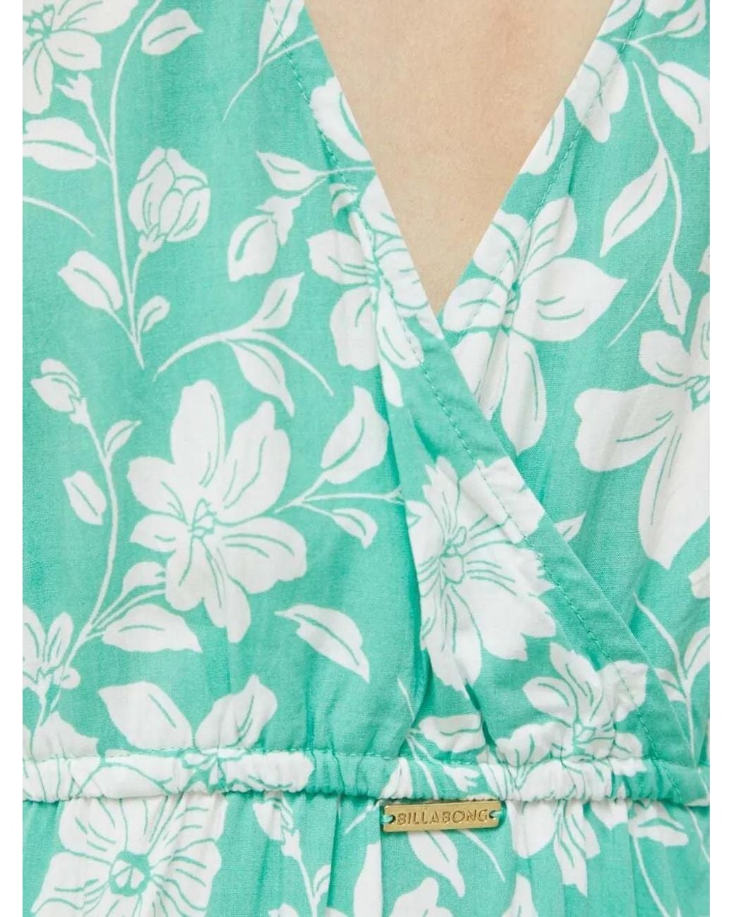 Billabong Blue Mini Spring Light V-Neck Floral-Detail Dress