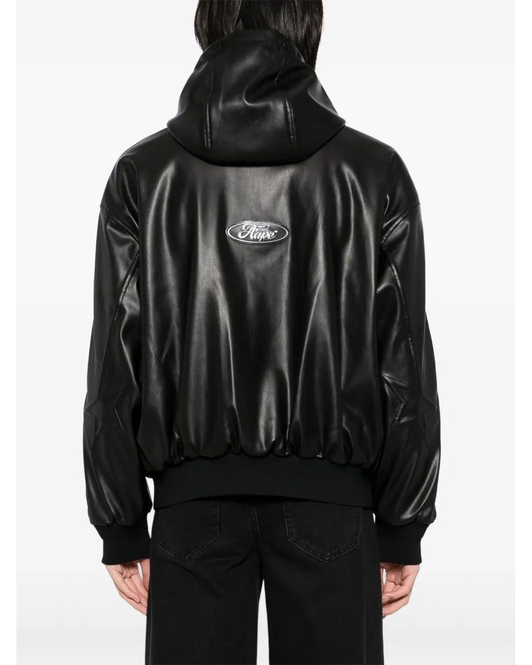 Aape By A Bathing Ape Black Faux-Leather Jacket for men