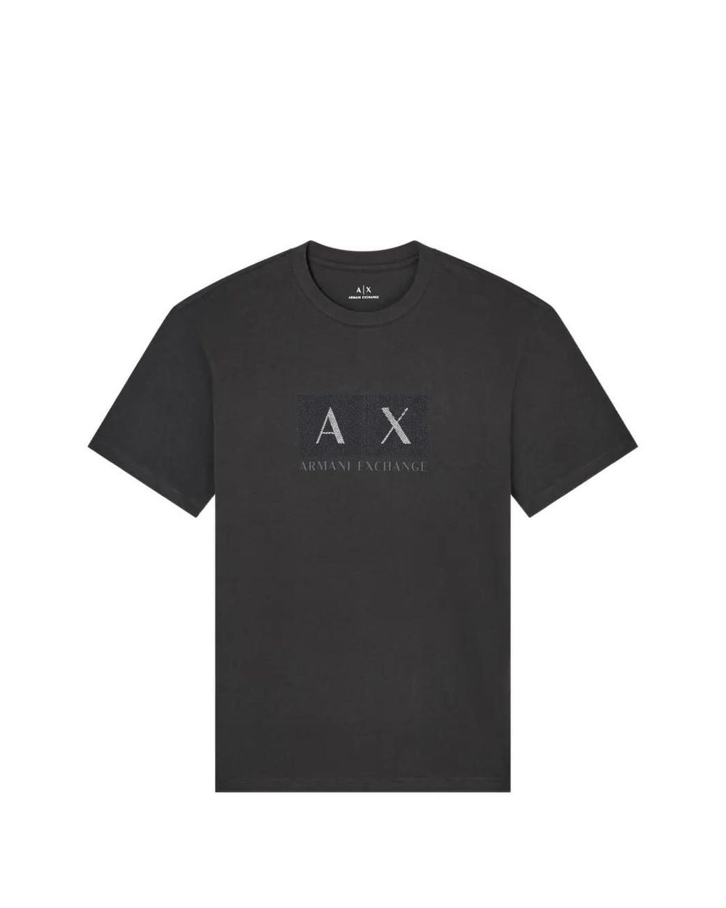 ARMANI EXCHANGE Black Logo-Print Short-Sleeve T-Shirt for men