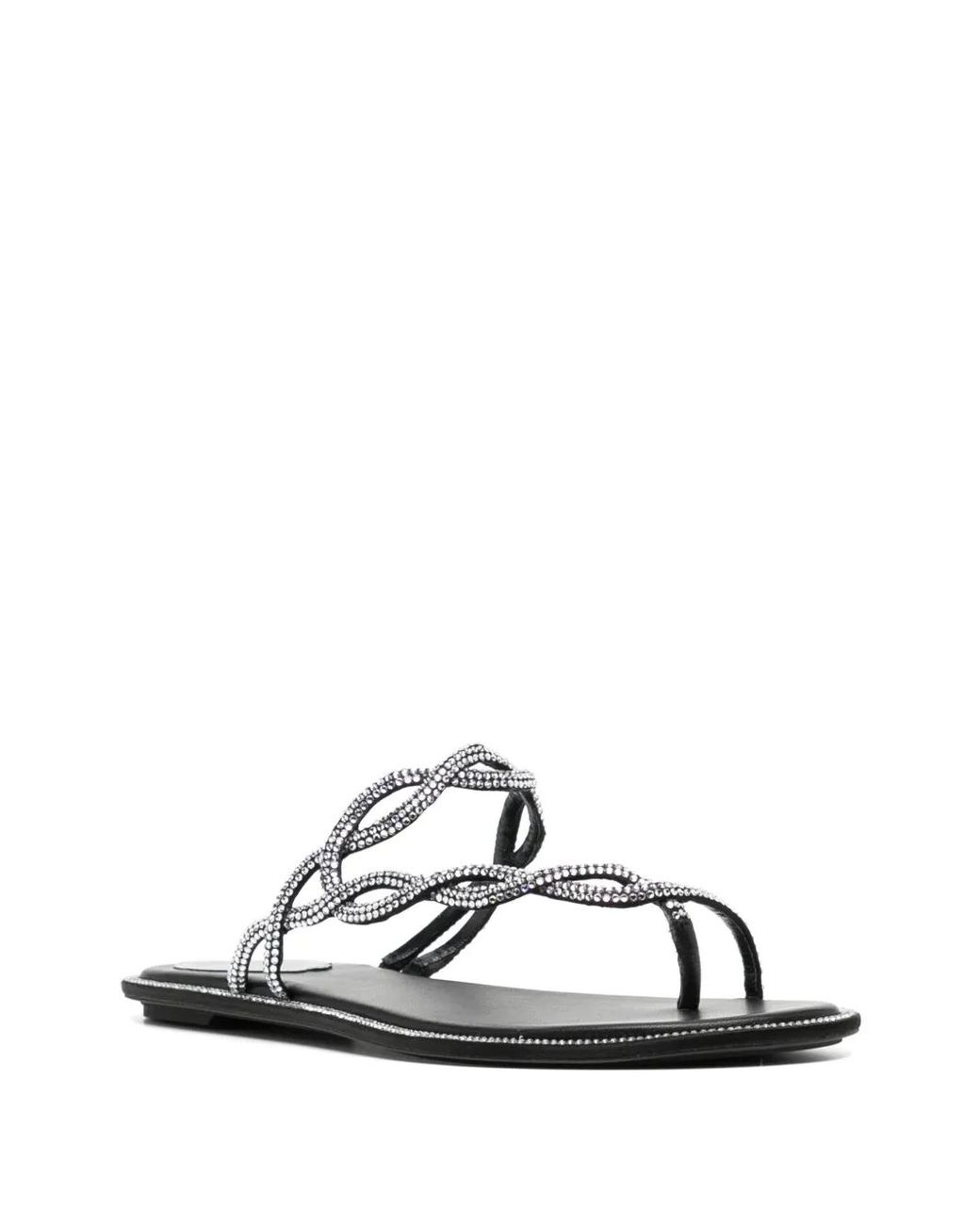 Rene Caovilla White Braid Sandals