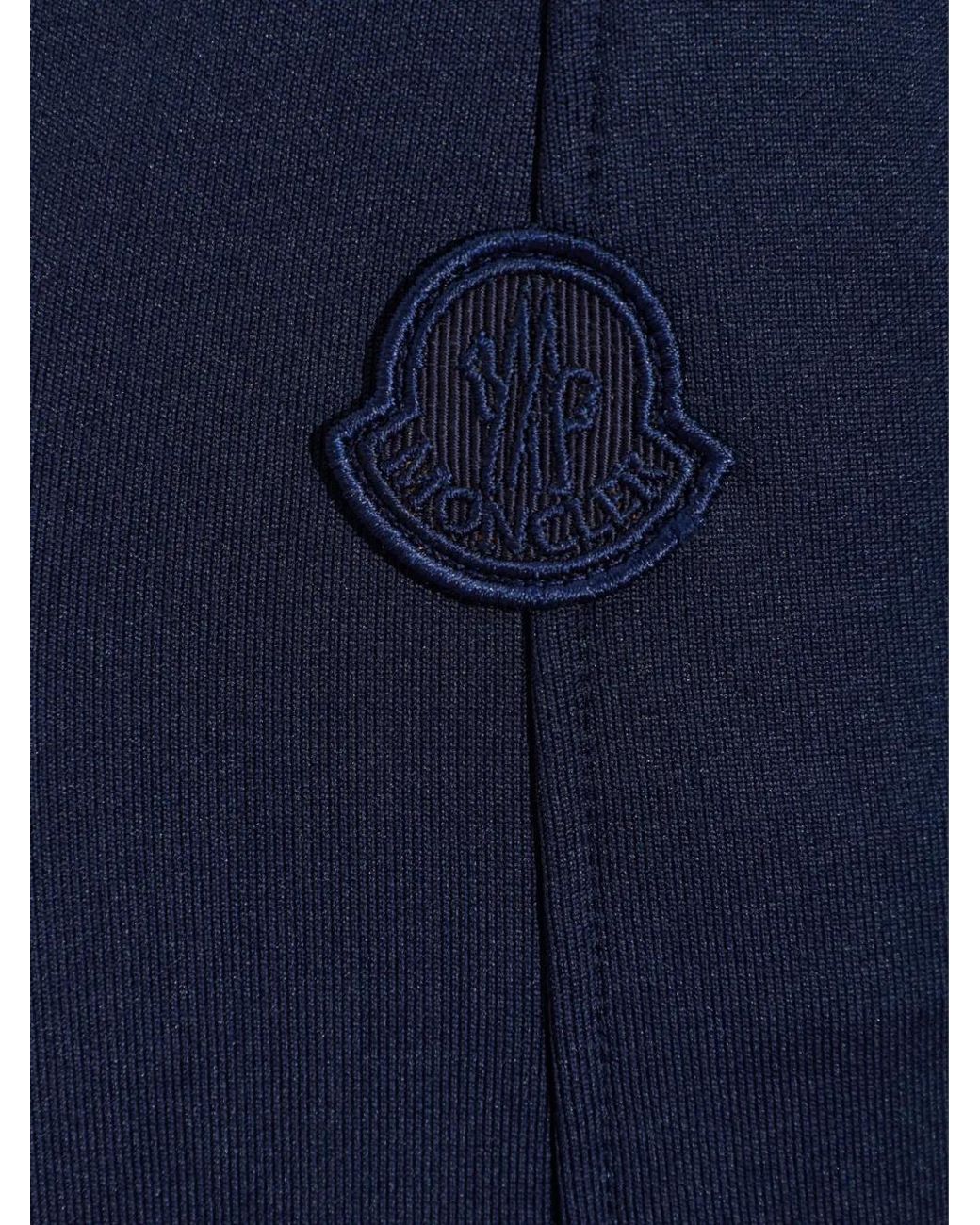 Moncler Blue Technical Fleece Zip-Up Cardigan