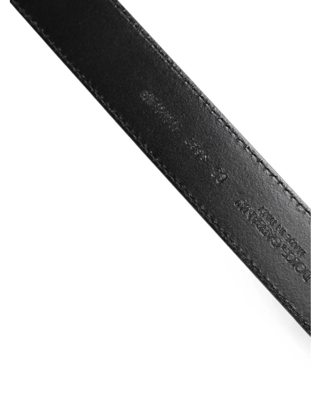 Dolce & Gabbana White Textured-Leather Buckle Belt for men