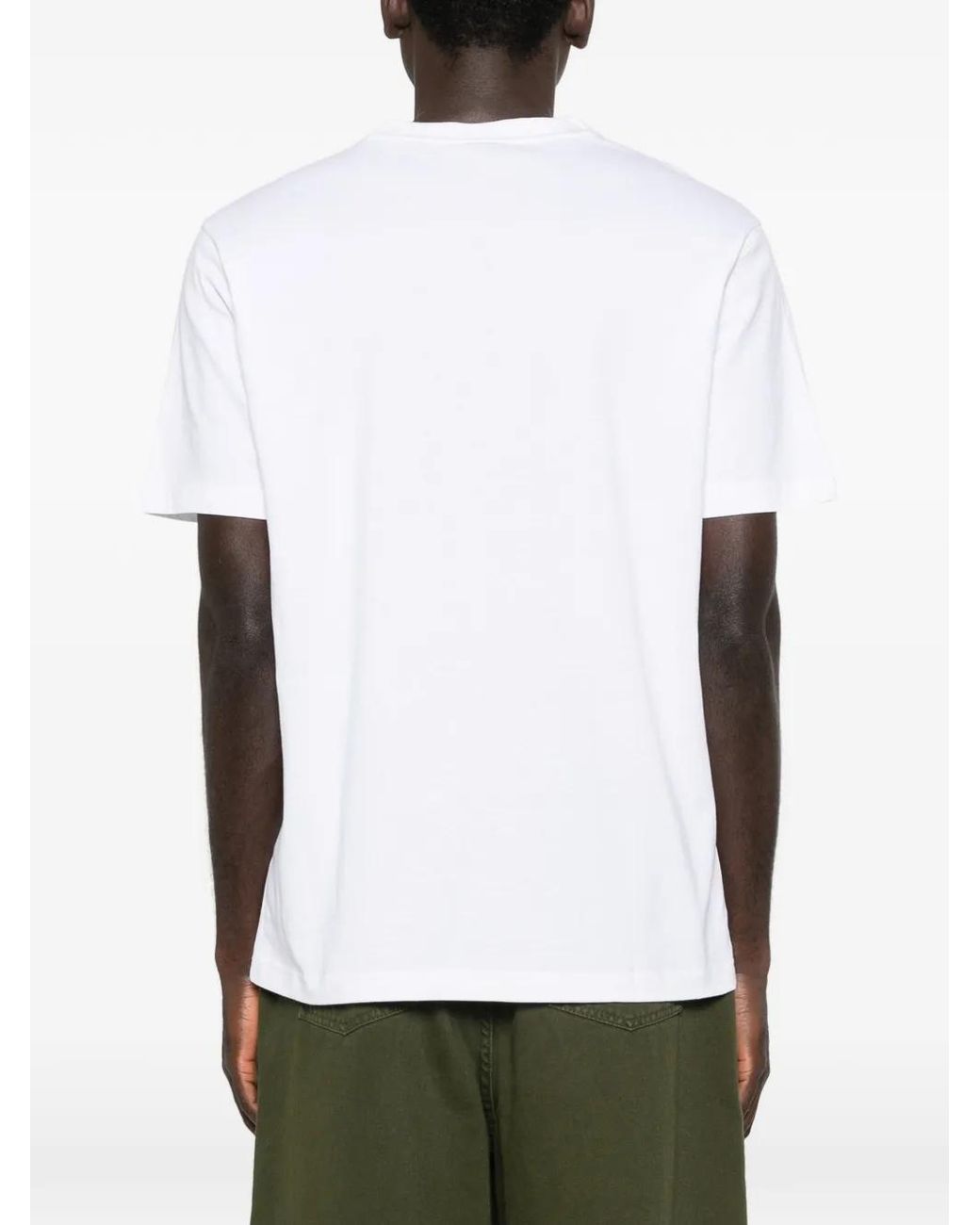 Boss White Graphic-Print T-Shirt for men