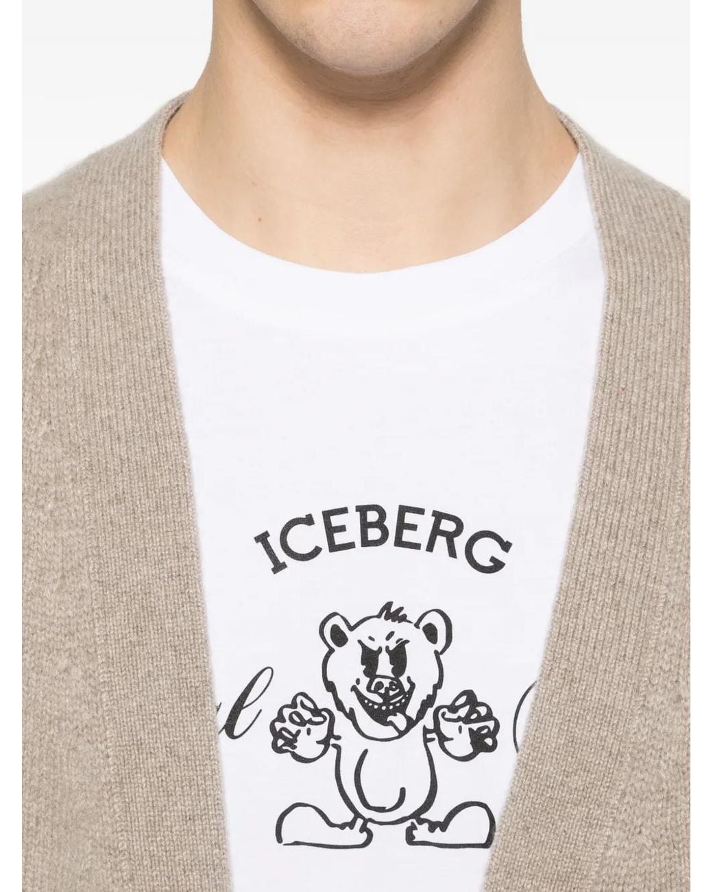 Iceberg White Graphic T-Shirt for men
