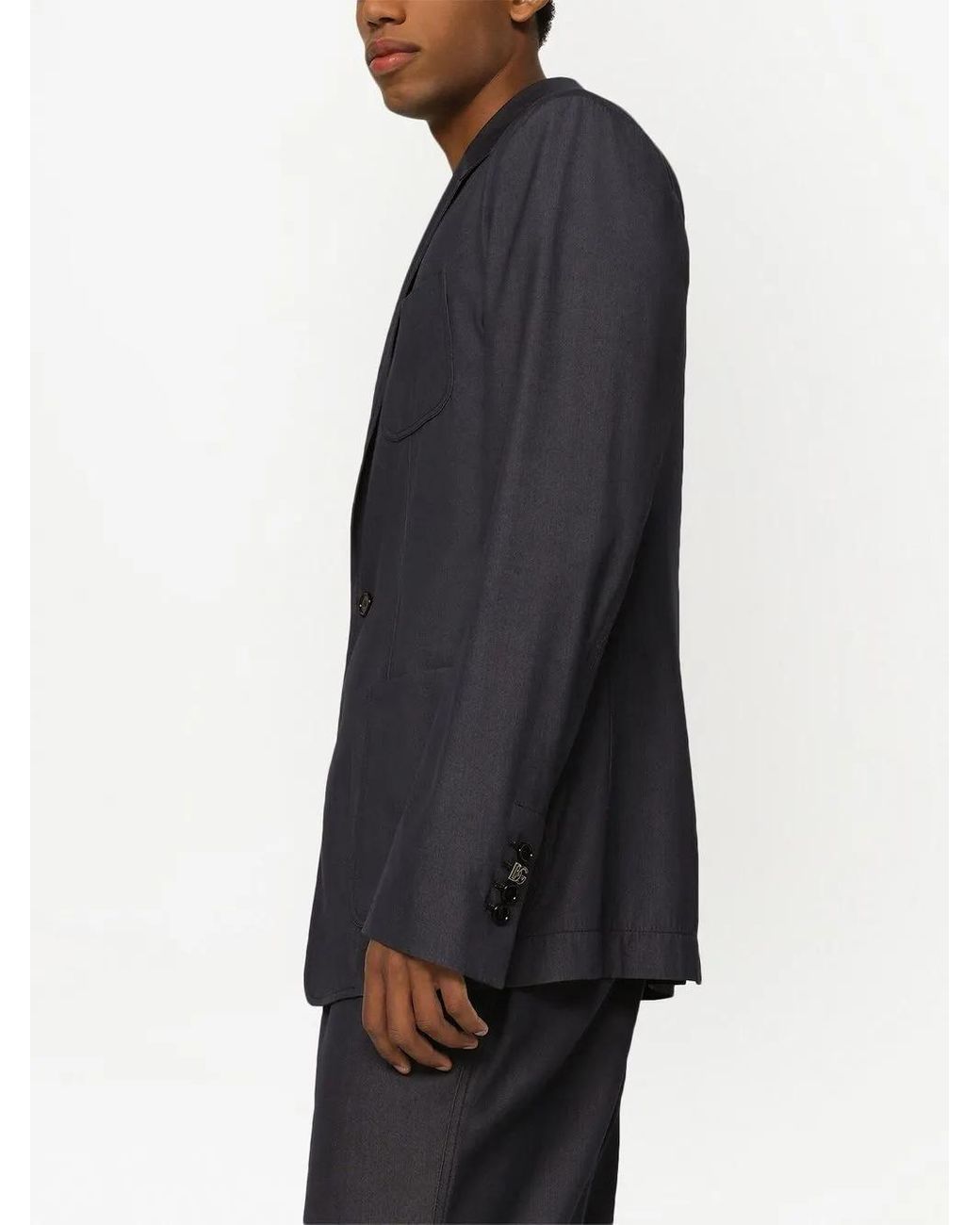 Dolce & Gabbana Blue Portofino Virgin Wool Blazer for men