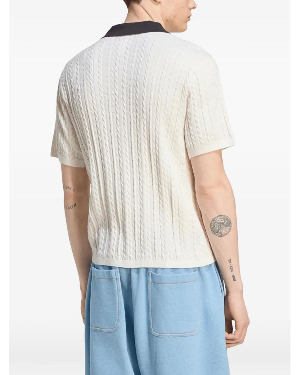 Adidas White Cable Knit Football T-Shirt for men