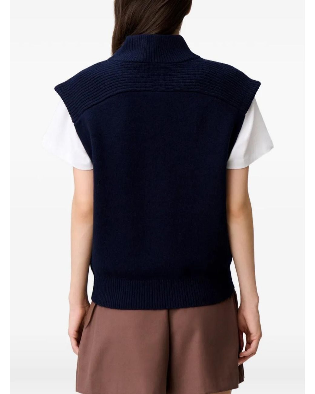 Claudie Pierlot Blue Sleeveless Wool Jumper