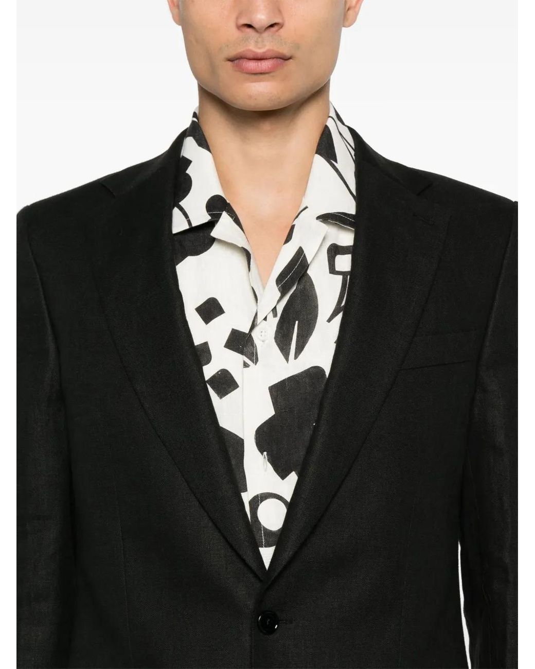 Fursac Linnen Blazer in het Black voor heren