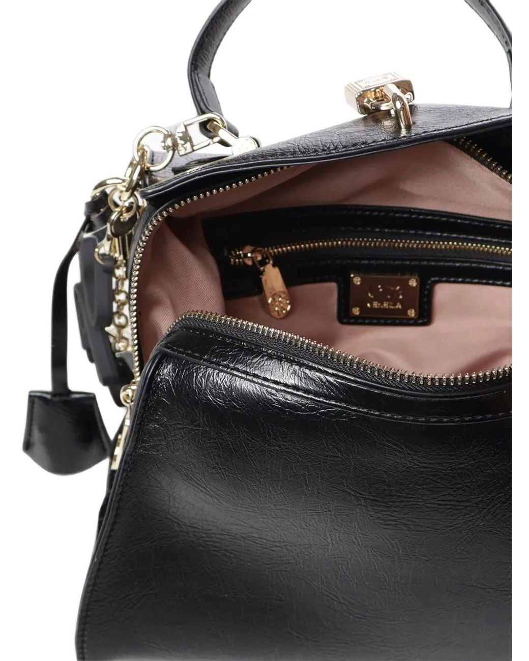 V73 Black Alma Padlock-Detail Charm-Embellished Tote Bag