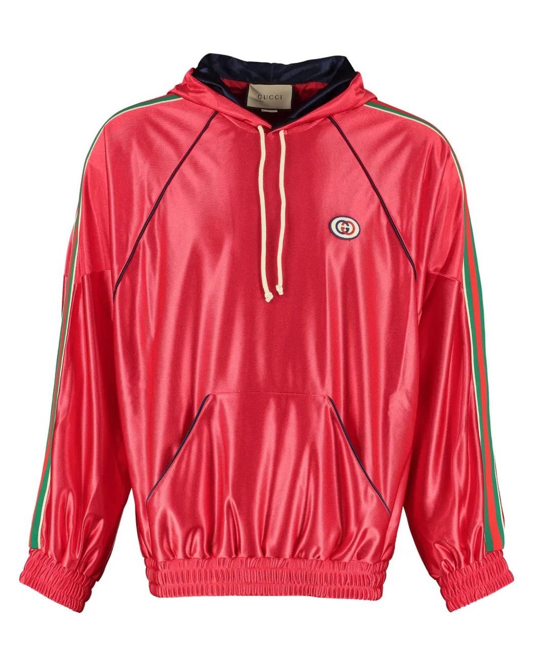 Sudadera Con Capucha Y Tribanda Web Gucci de hombre de color Red