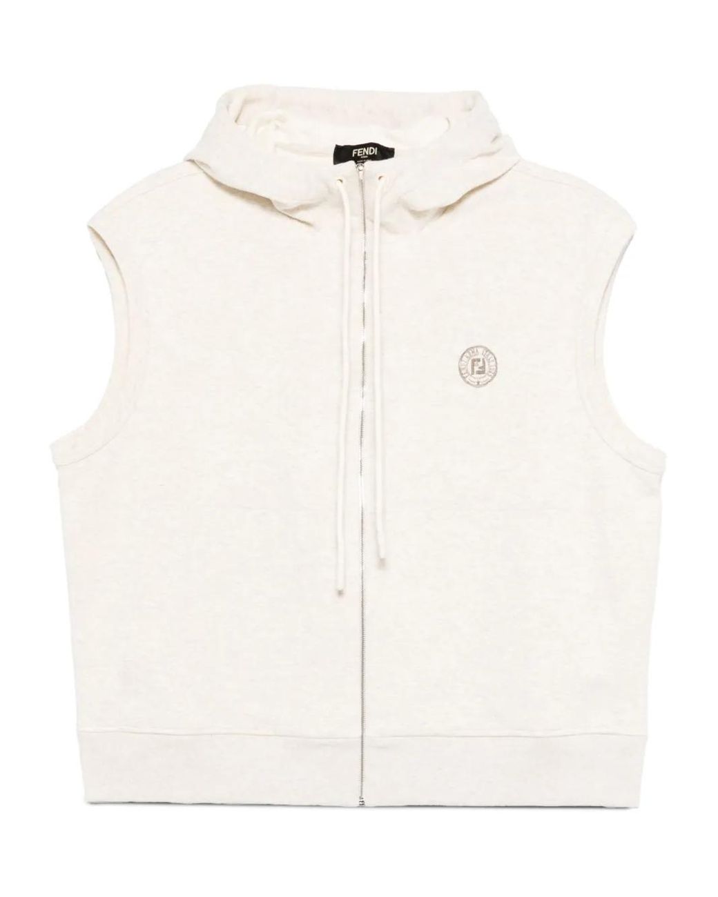 Hoodie Sans Manches À Fermeture Zippée Fendi pour homme en coloris White