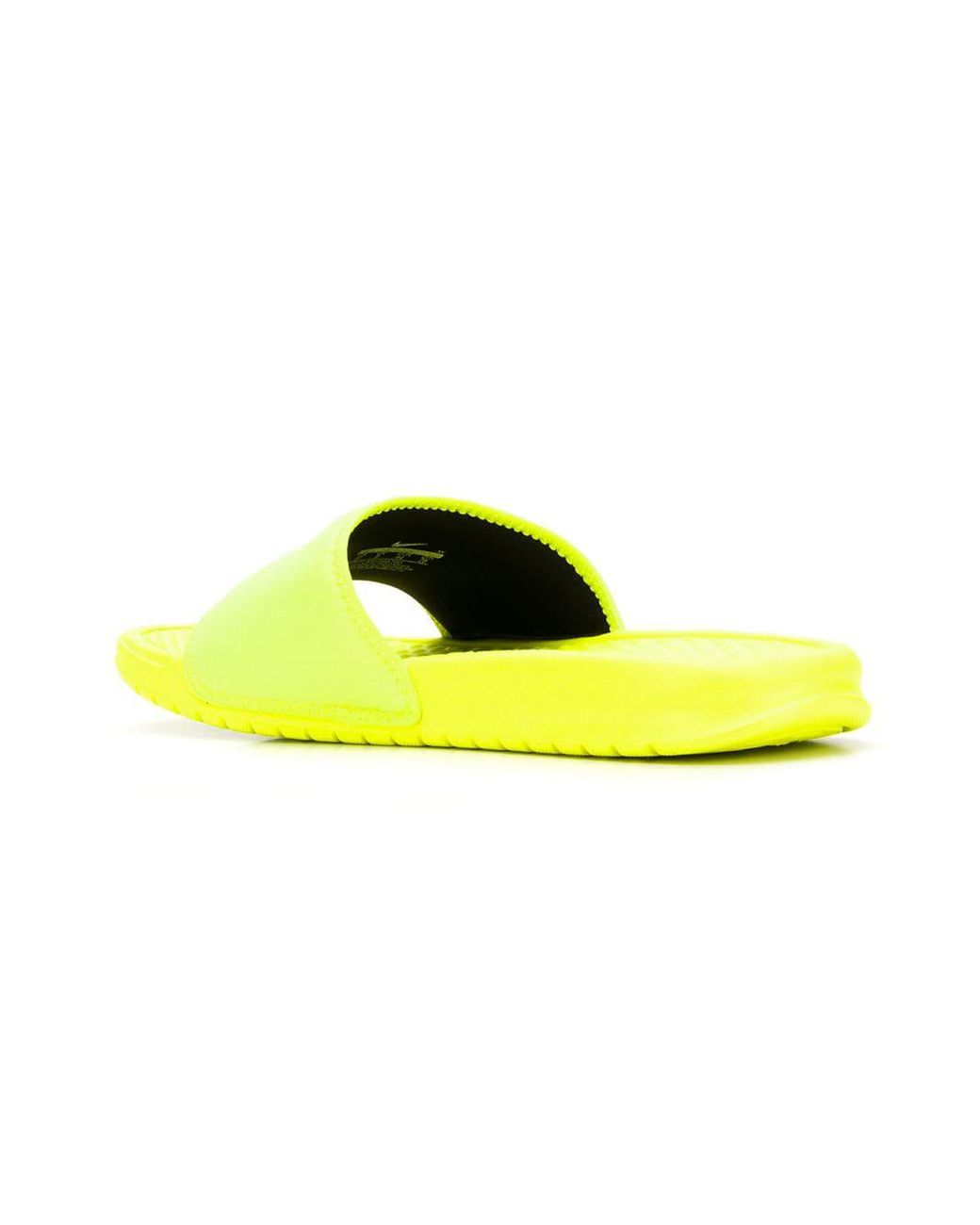 Black and outlet yellow nike slides