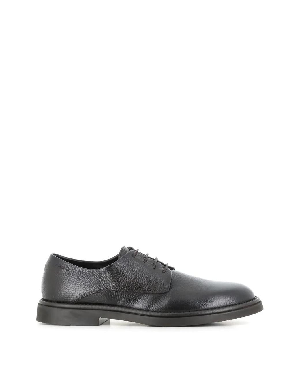 Alexander Hotto Gray Grained-Leather Derby Shoes for men