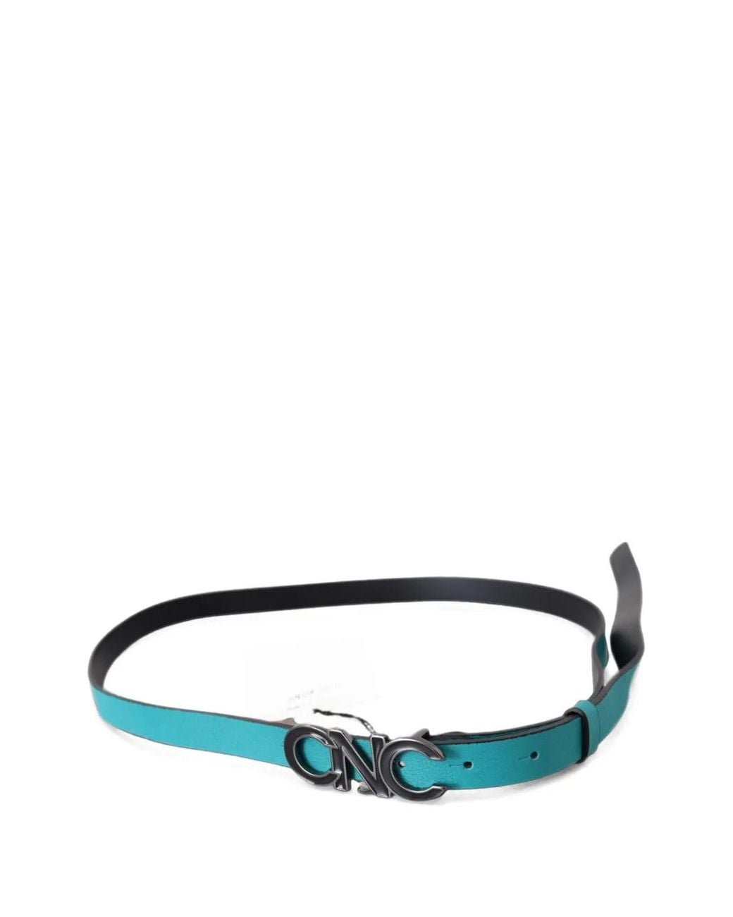 CoSTUME NATIONAL Blue Logo-Buckle Leather Belt