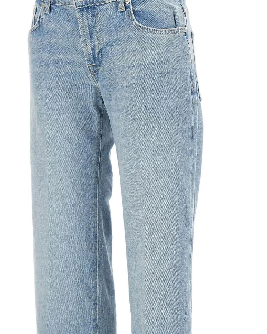 7 For All Mankind Blue Calie Five-Pocket Buttoned Jeans