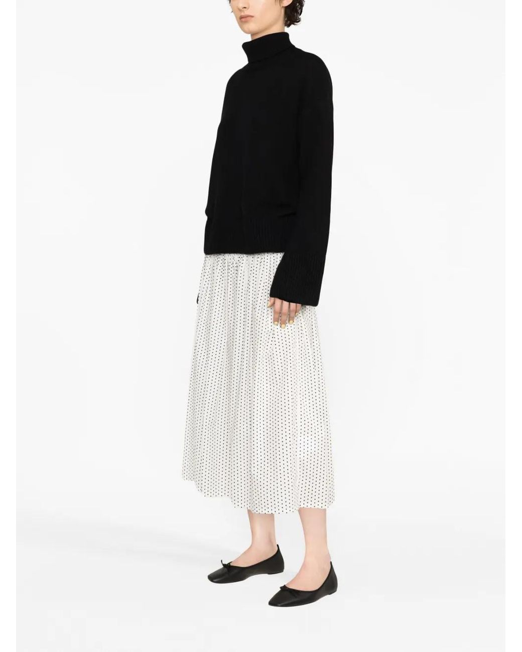 P.A.R.O.S.H. Black Wool High-Neck Jumper
