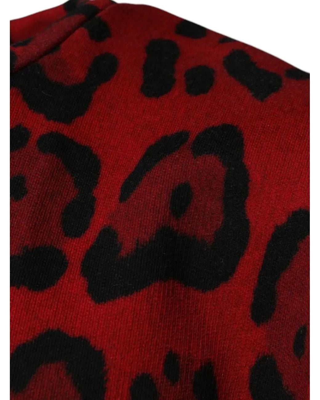 Dolce & Gabbana Red Leopard-Print Sleeveless T-Shirt for men
