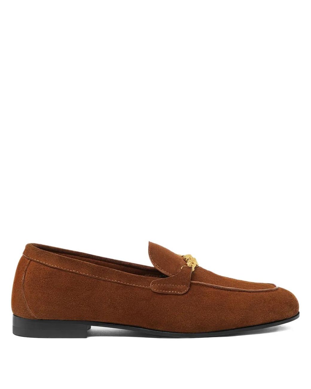 Versace Brown Medusa Suede Loafers