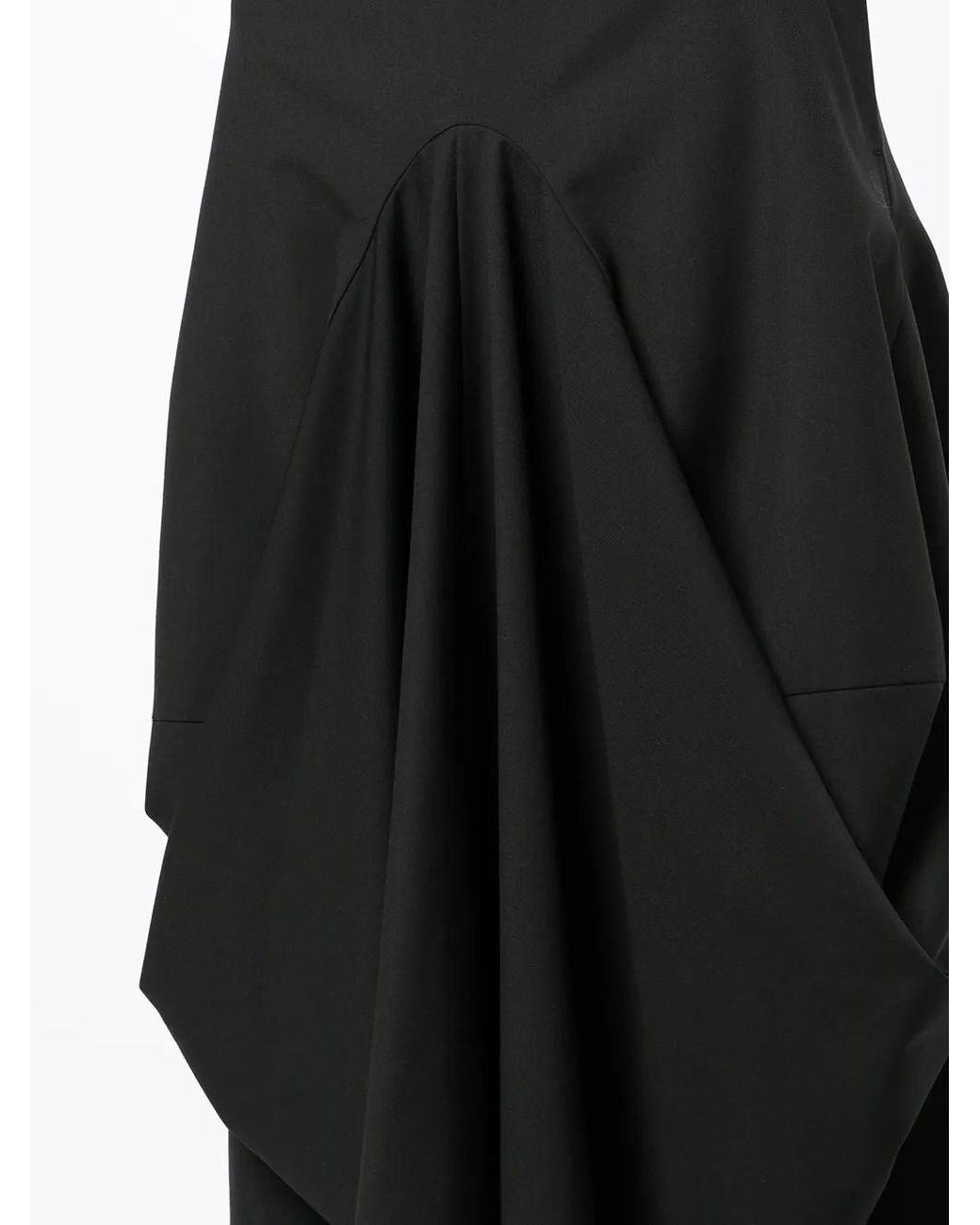 Goen.J Black Structured Draping Midi Skirt