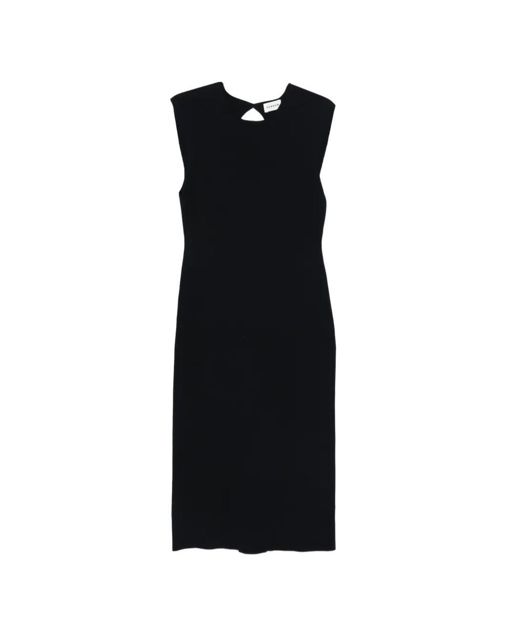 P.A.R.O.S.H. Black Cut-Out-Detail Midi Dress