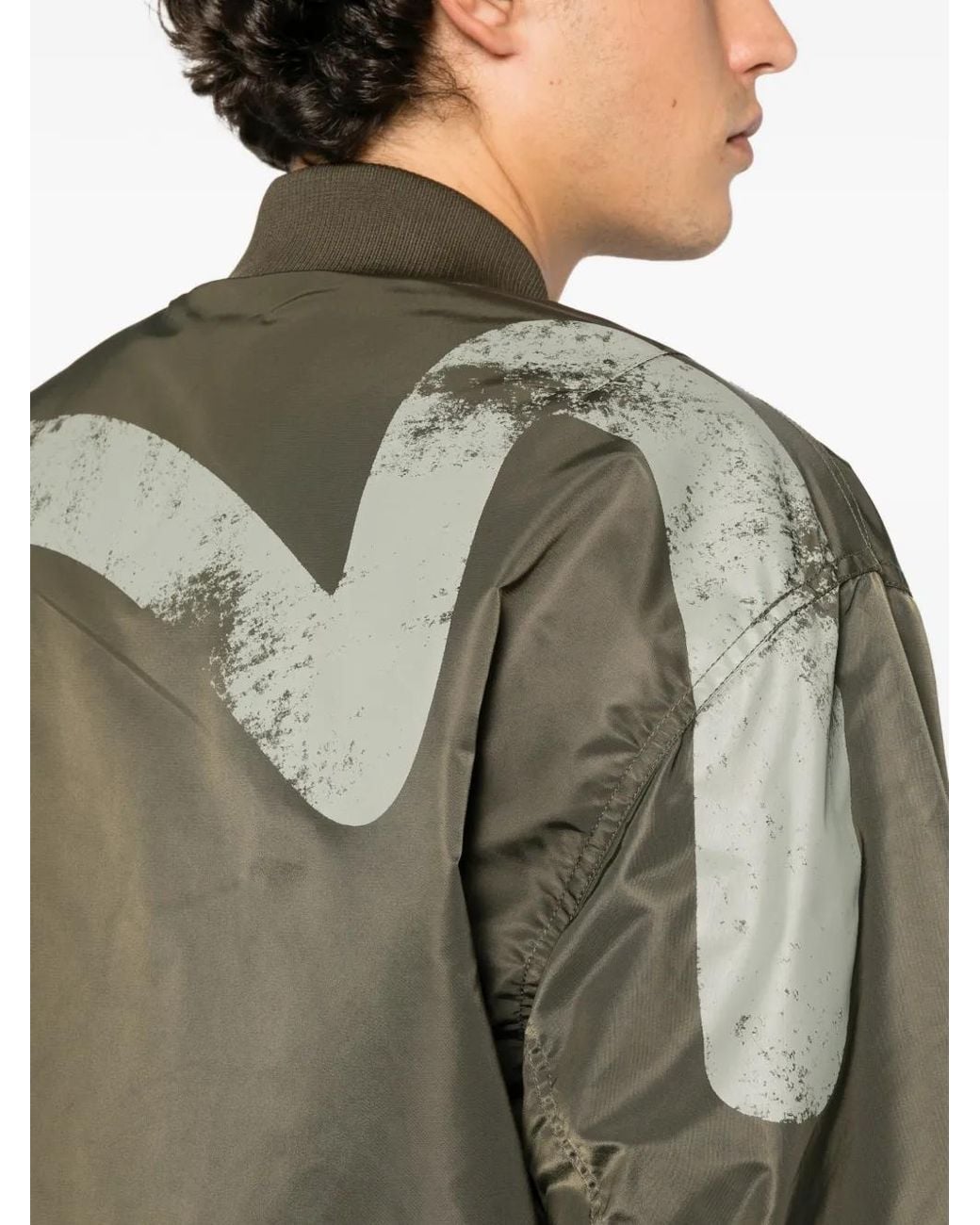 Evisu Green Logo-Print Bomber Jacket for men