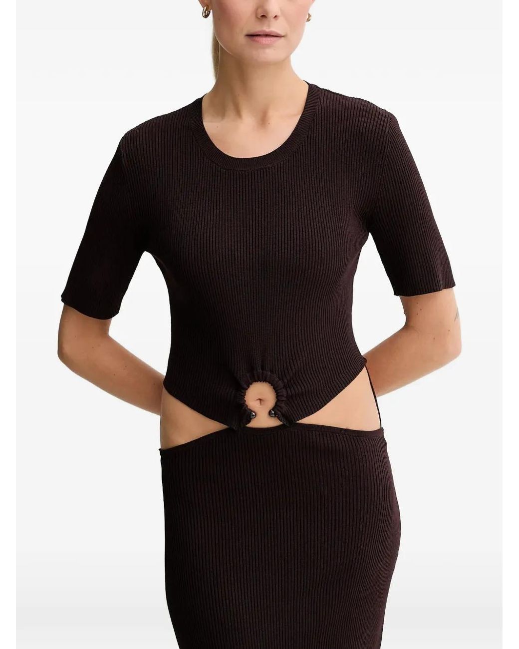 Sessun Black Cut-Out Midi Dress