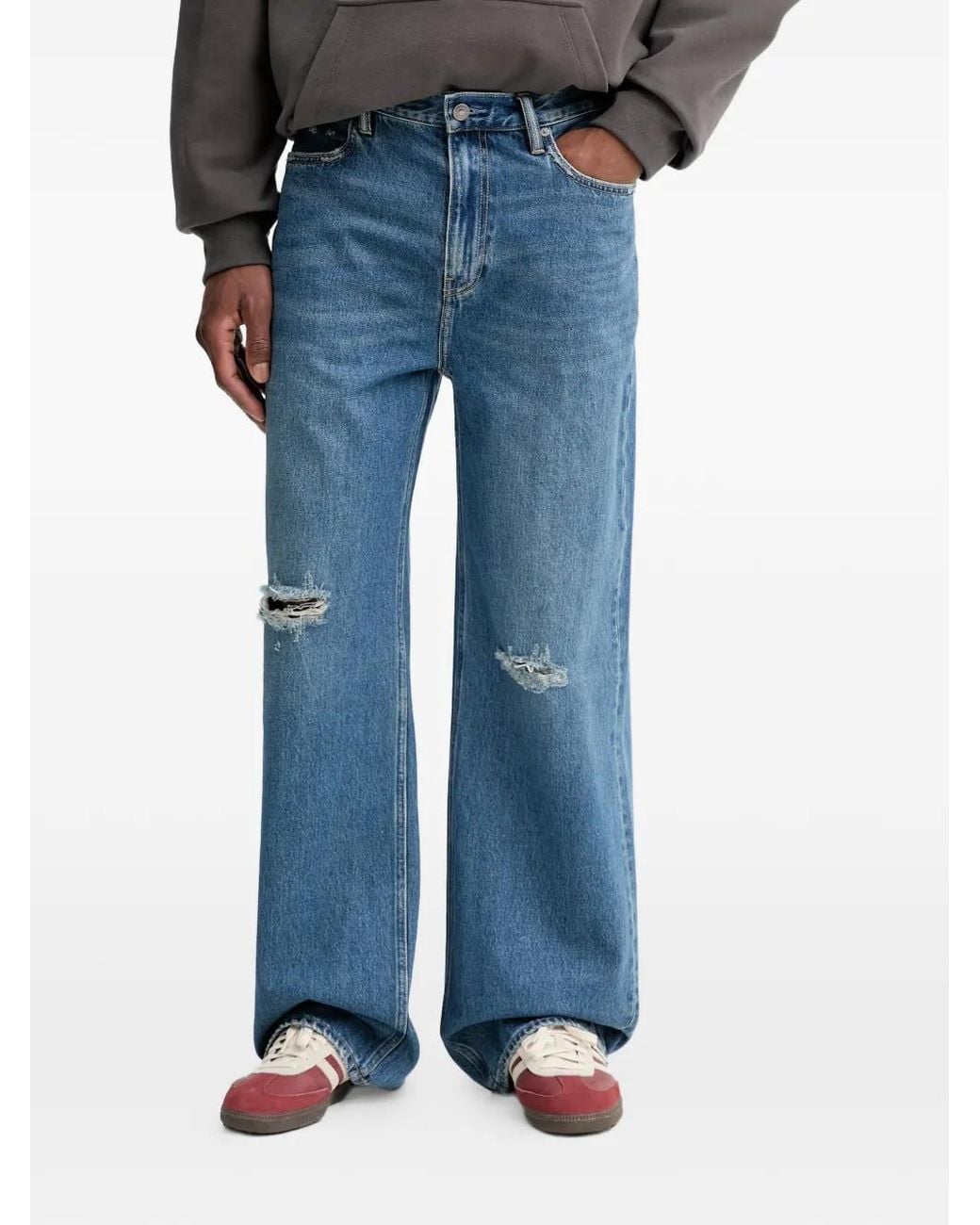 AllSaints Blue Ripped Jeans for men