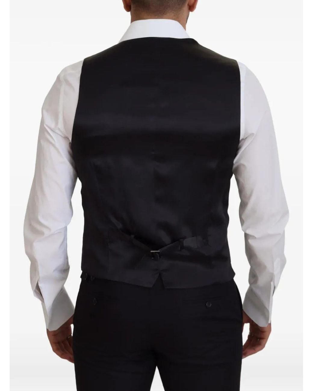 Dolce & Gabbana Black V-Neck Button-Up Waistcoat for men