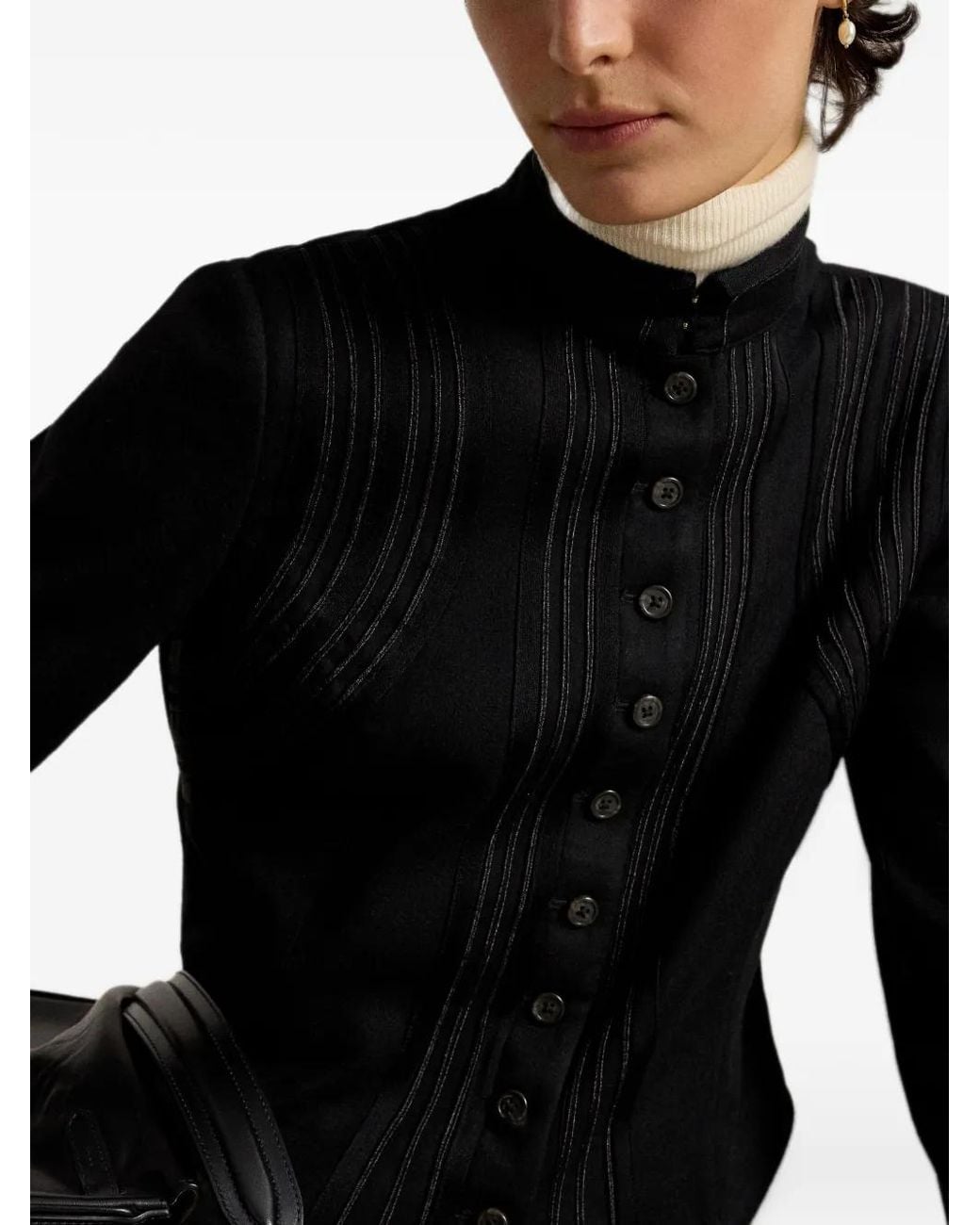 Polo Ralph Lauren Black Veste À Col Officier