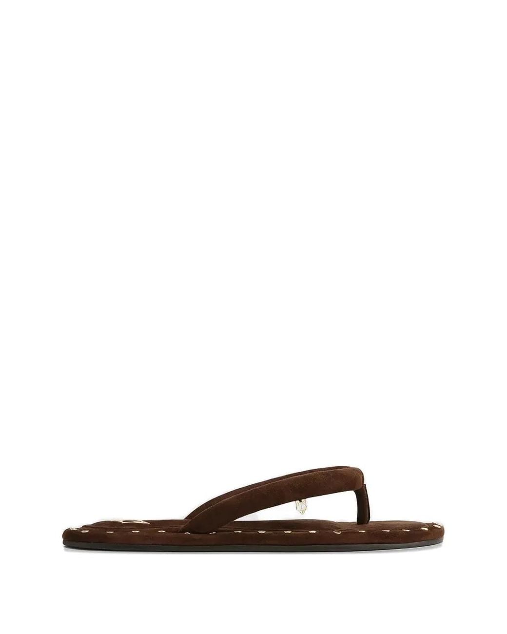 Naked Wolfe White Grenada Studded Padded-Strap Flip-Flops