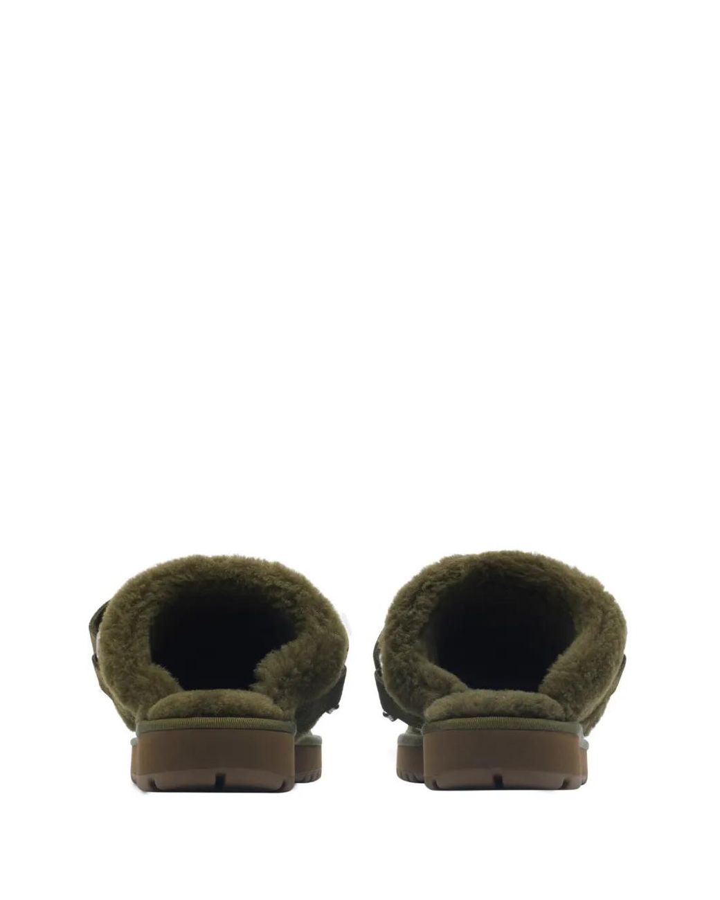 Burberry Green Chubby Calf Suede Slippers