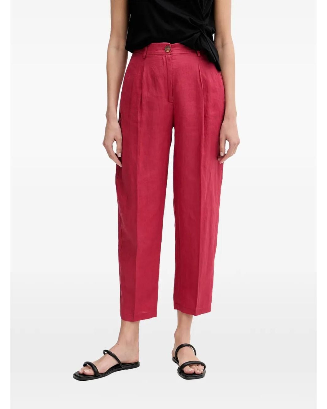 Benetton Linen Tapered Trousers