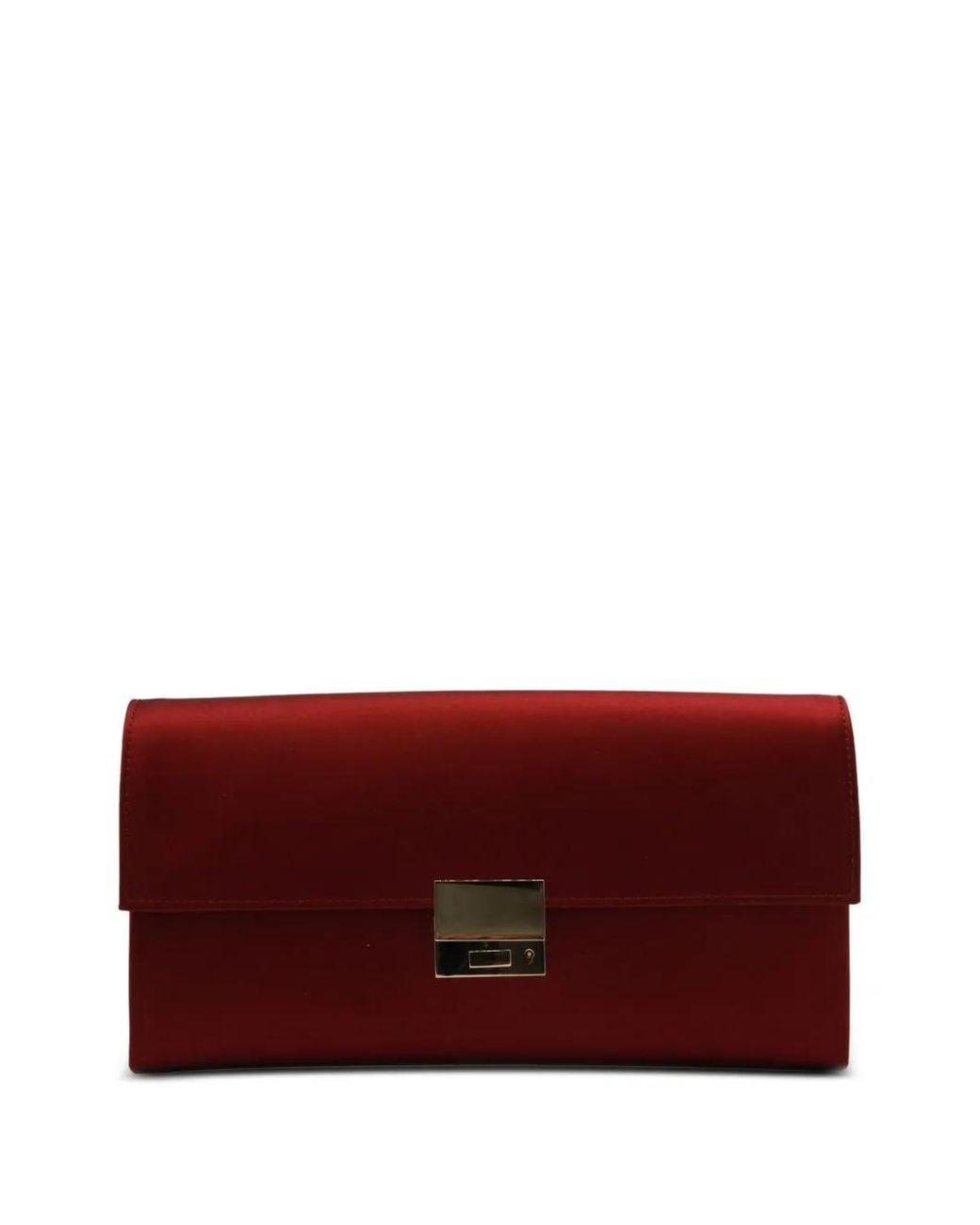 Tom Ford Red Satin-Finish Push-Lock Clutch Bag