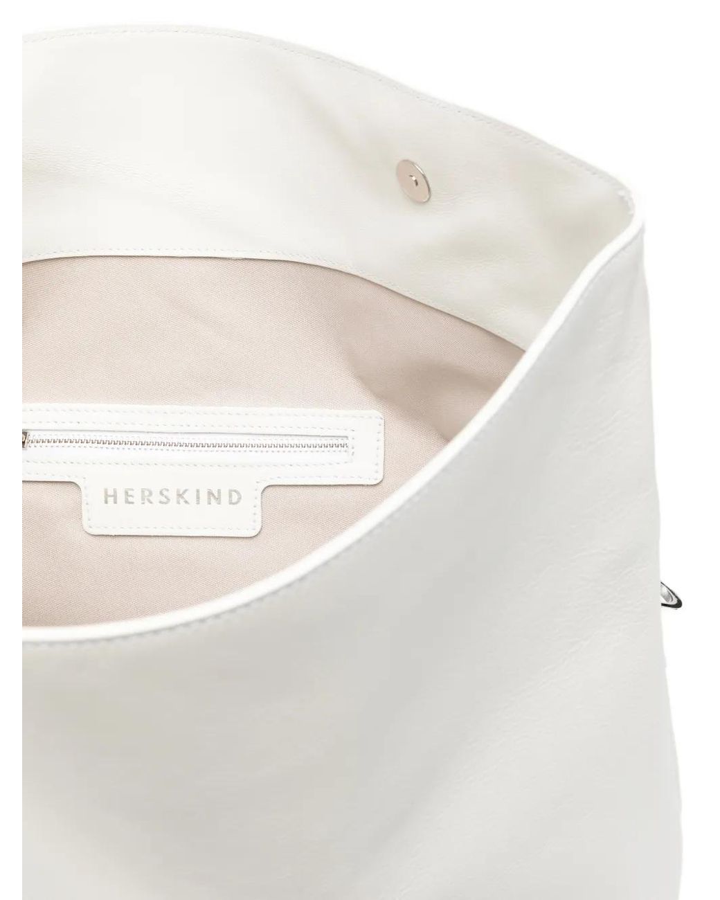 Herskind White Foldover Leather Shoulder Bag