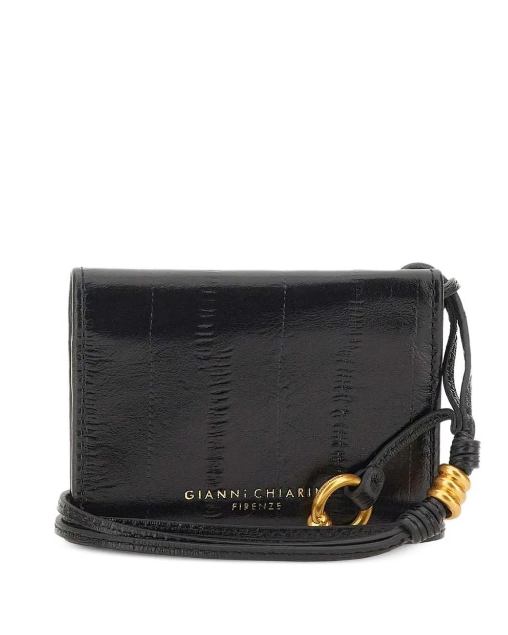 Gianni Chiarini Black Eel-Effect Leather Card Holder