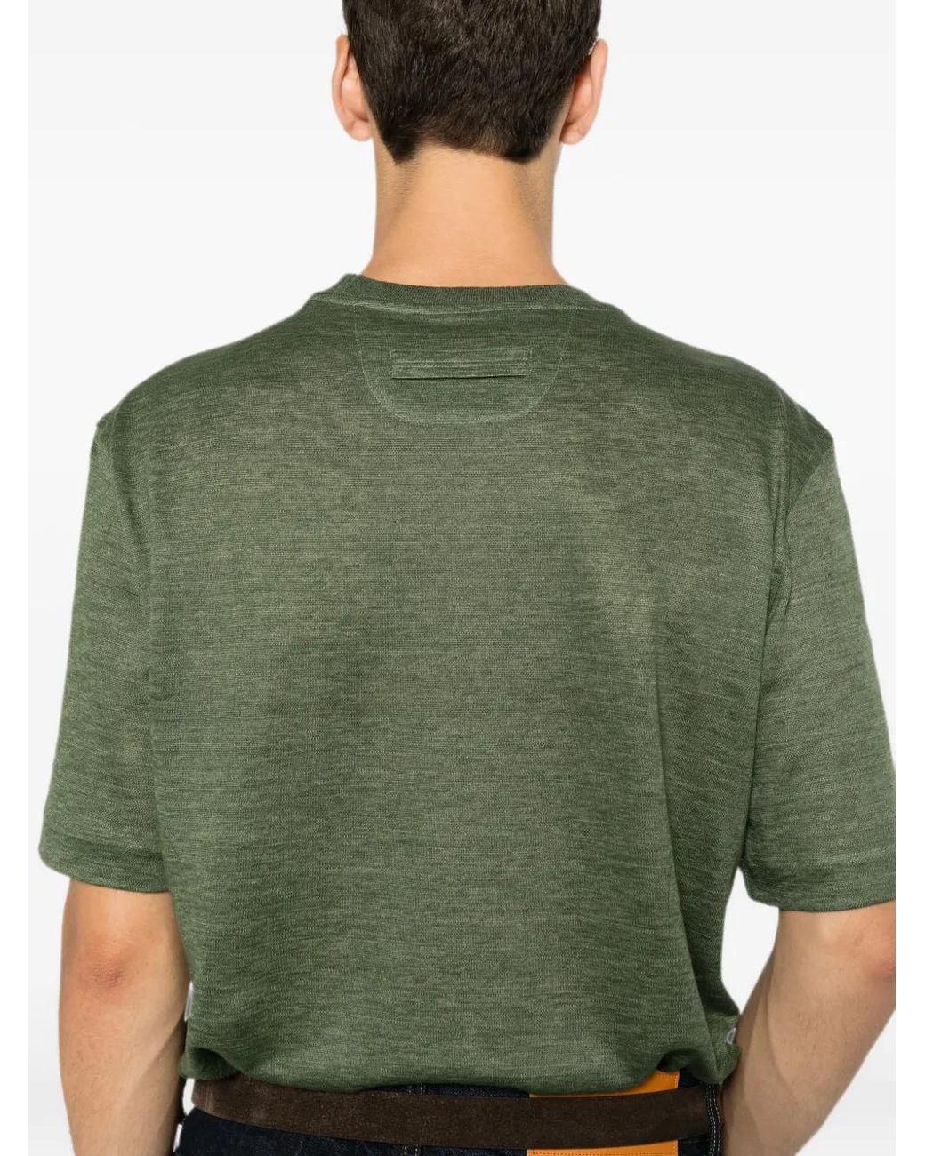 Zegna Green Crew-Neck T-Shirt for men