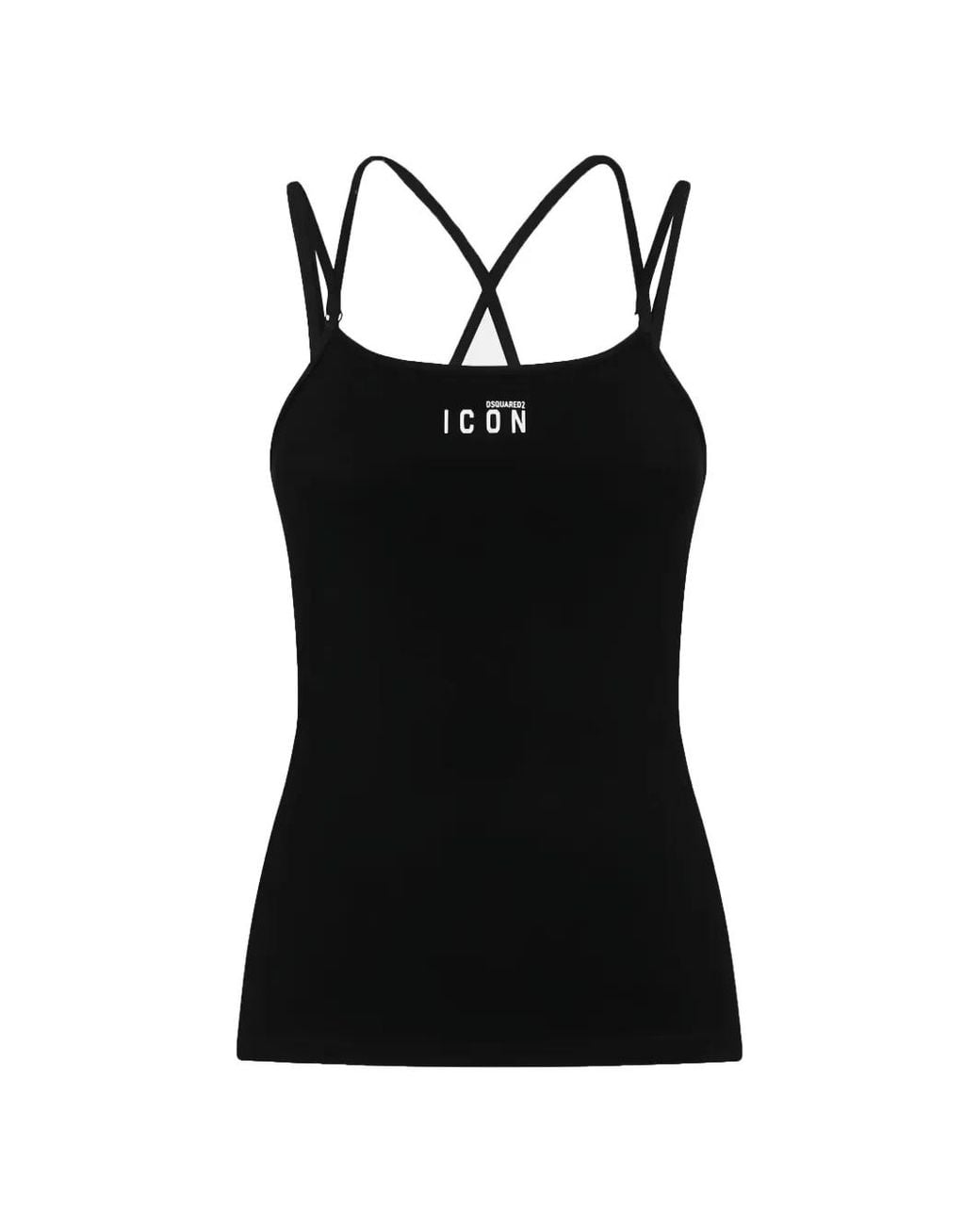 DSquared² Black Criss-Cross Strap Tank Top