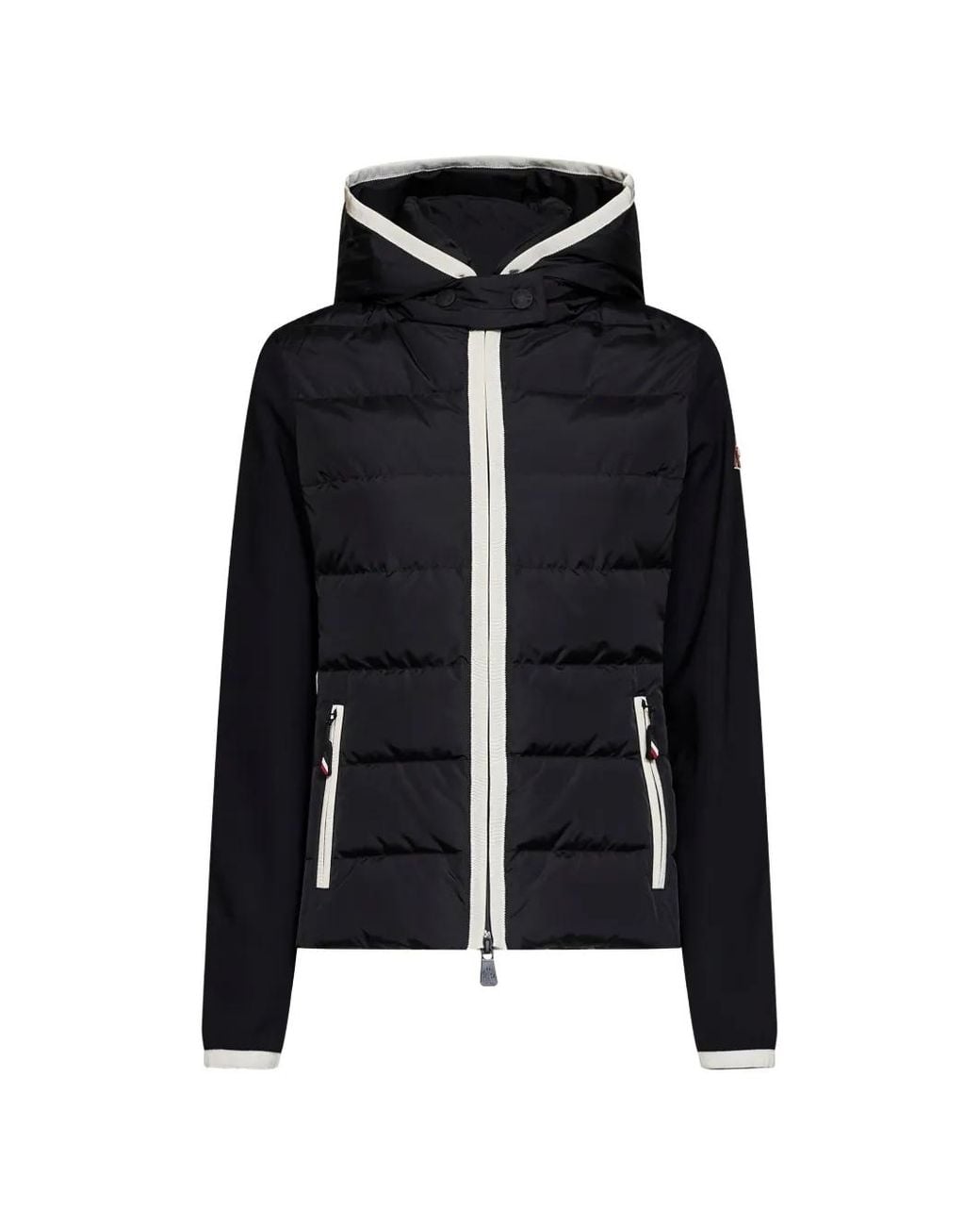 Moncler Blue Padded-Panel Zip-Up Hoodie