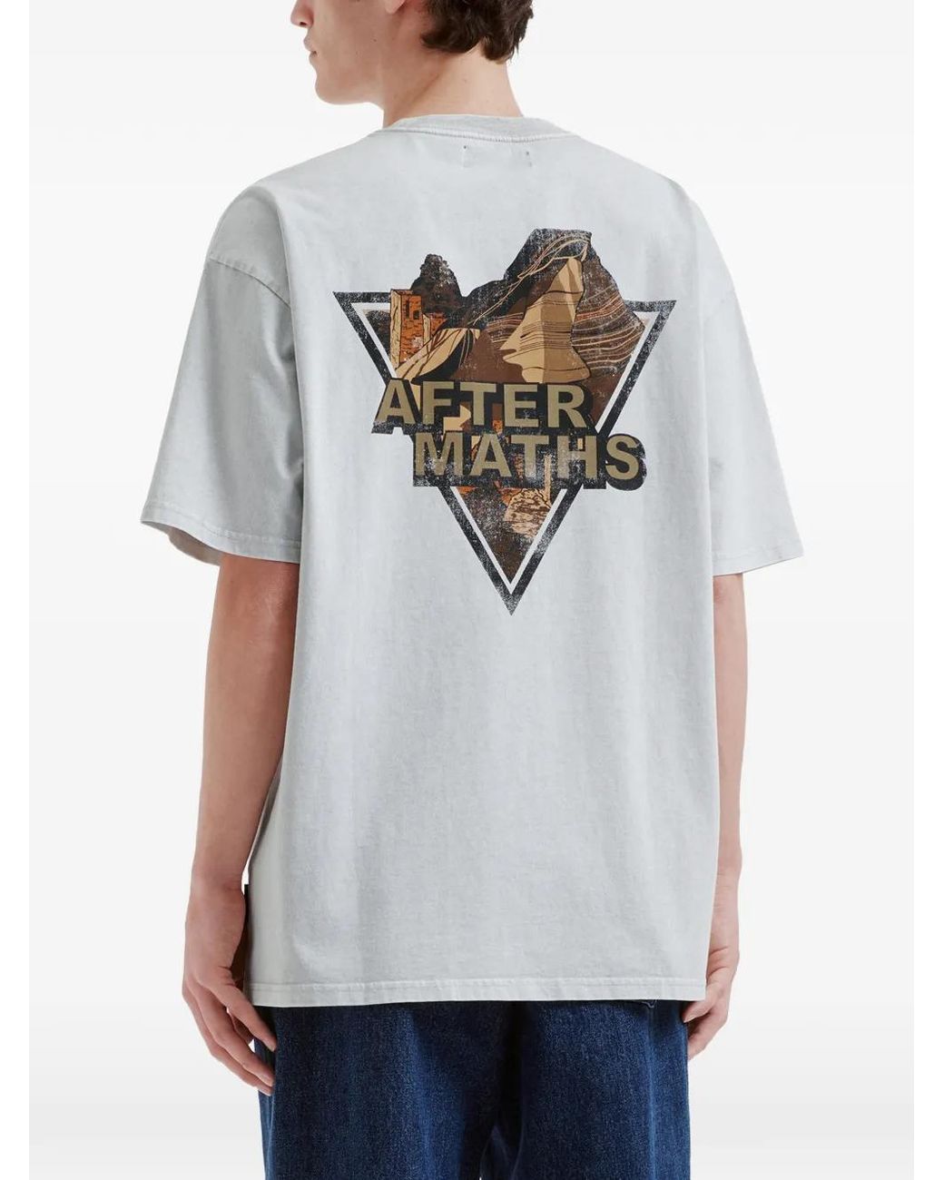 AFTERMATHS Gray Graphic-Print Cotton T-Shirt for men