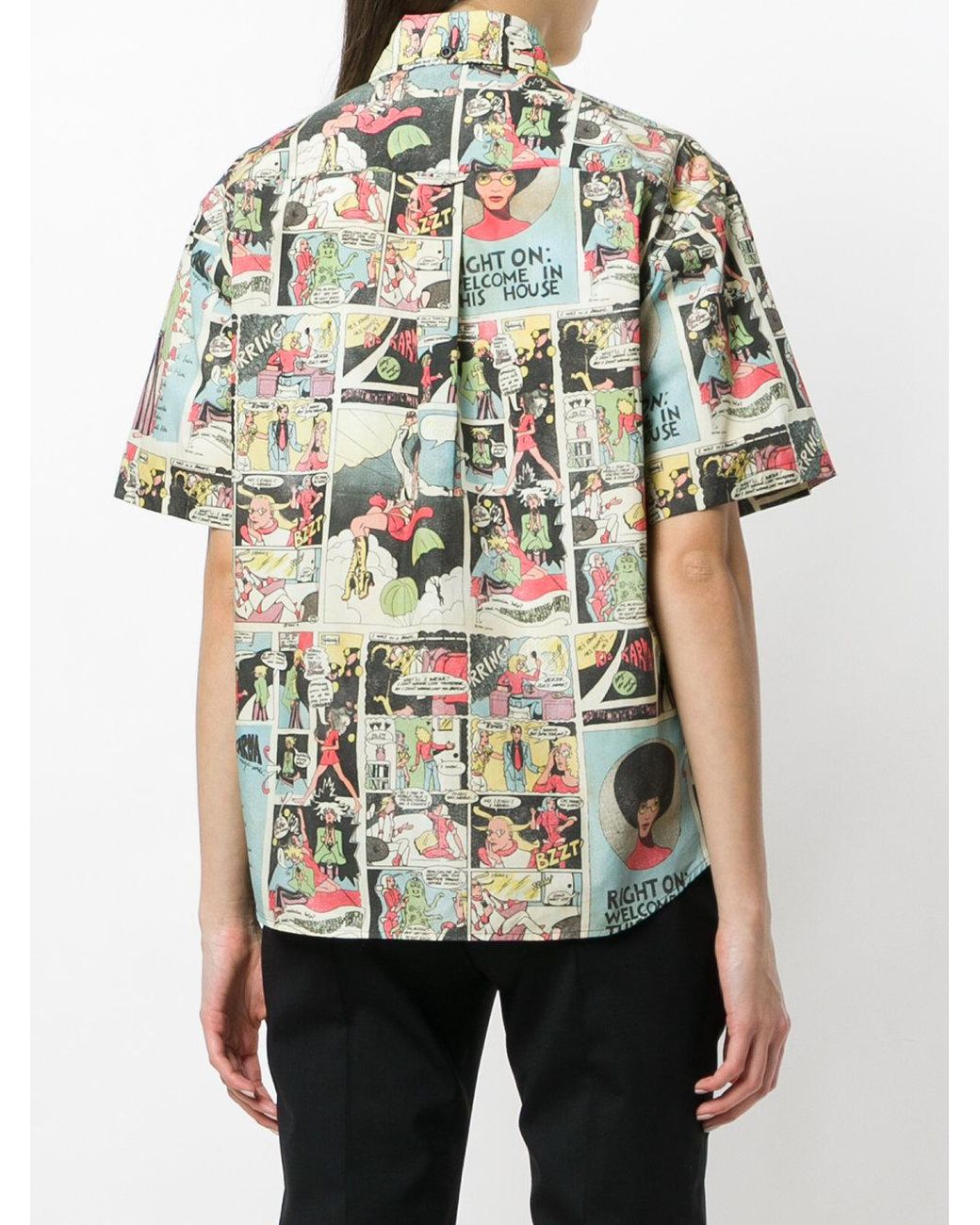 Prada Cotton Comic Book Print Shirt | Lyst
