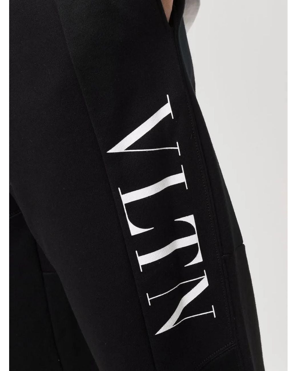 Valentino Garavani Black Vltn-Print Track Pants for men